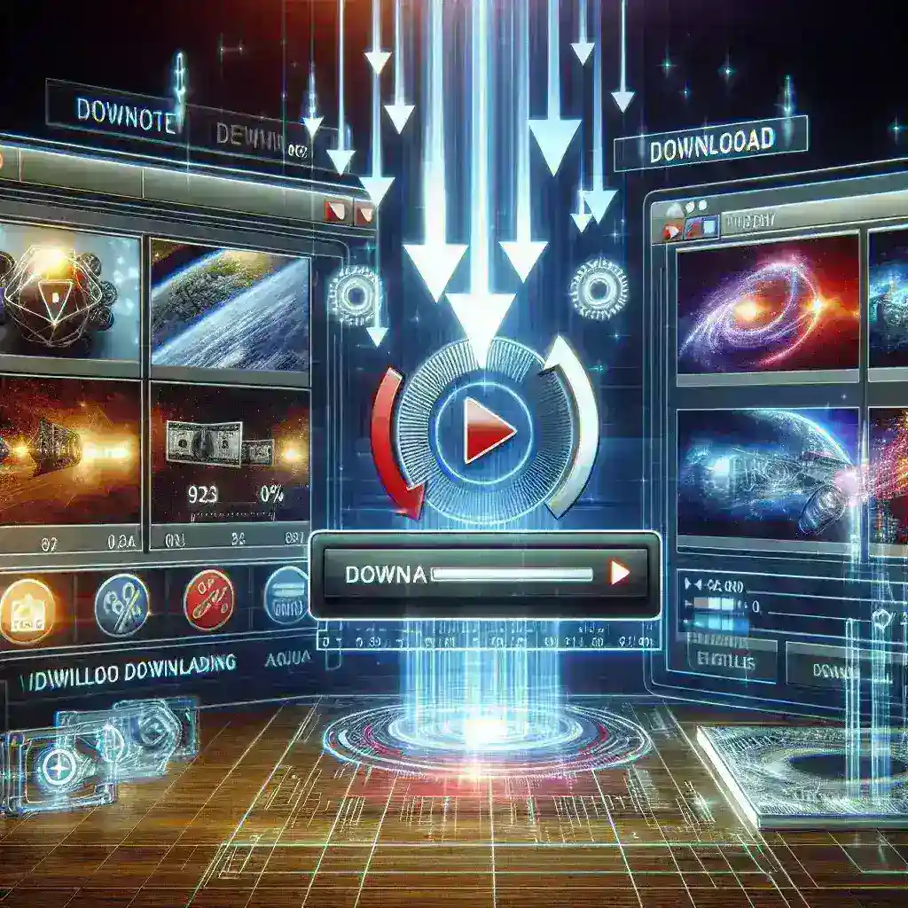 "Illustration showcasing various YouTube downloader software options for 2024, featuring user-friendly interfaces and download buttons, complementing 'The Ultimate Guide to YouTube Downloaders: Everything You Need to Know in 2024' article."